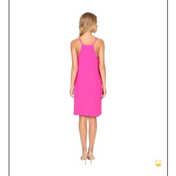 SMALL VINCE CAMUTO TANK DRESS SPAGHETTI STRAP PLEAT PINK KNEELNGTH SUMMER SPLASH - Picture 4 of 9